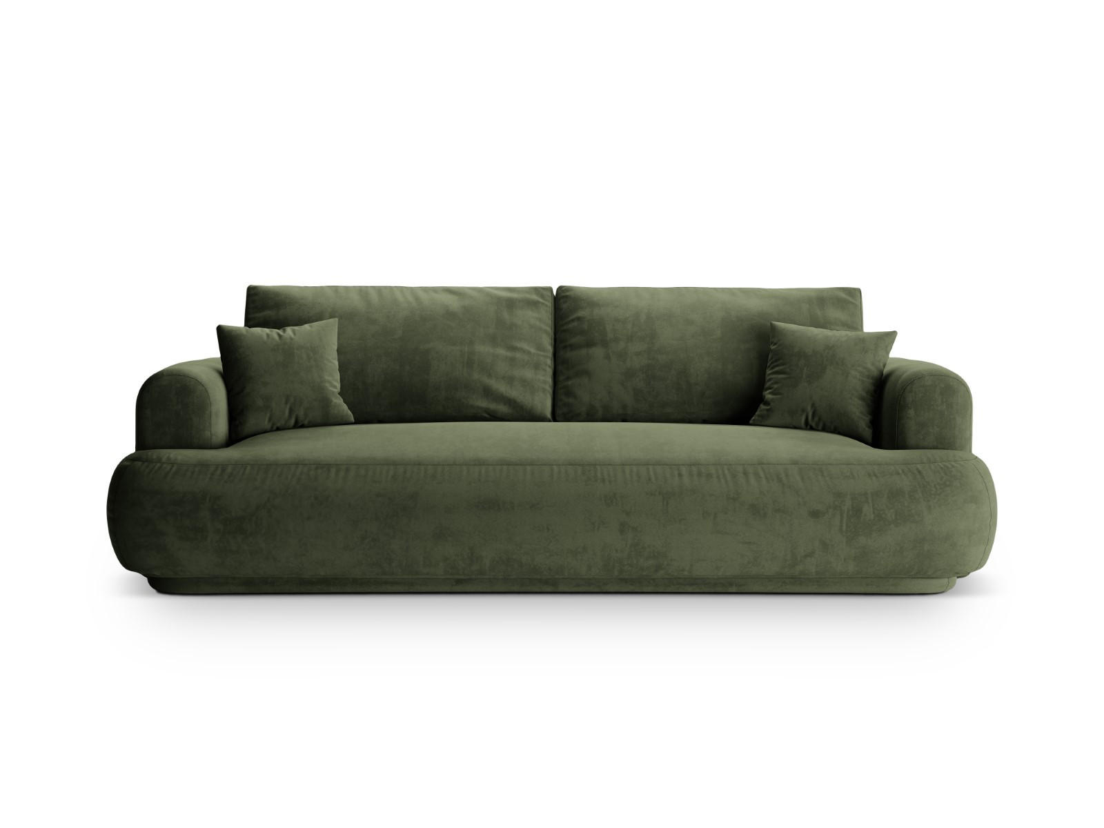 SOFA ausklappbar mit Bettkasten Ella aus Samt grün 3 Sitzplätze - Grün, Textil (271/94/108cm) - Micadoni