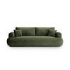 SOFA ausklappbar mit Bettkasten Ella aus Samt grün 3 Sitzplätze - Grün, Textil (271/94/108cm) - Micadoni