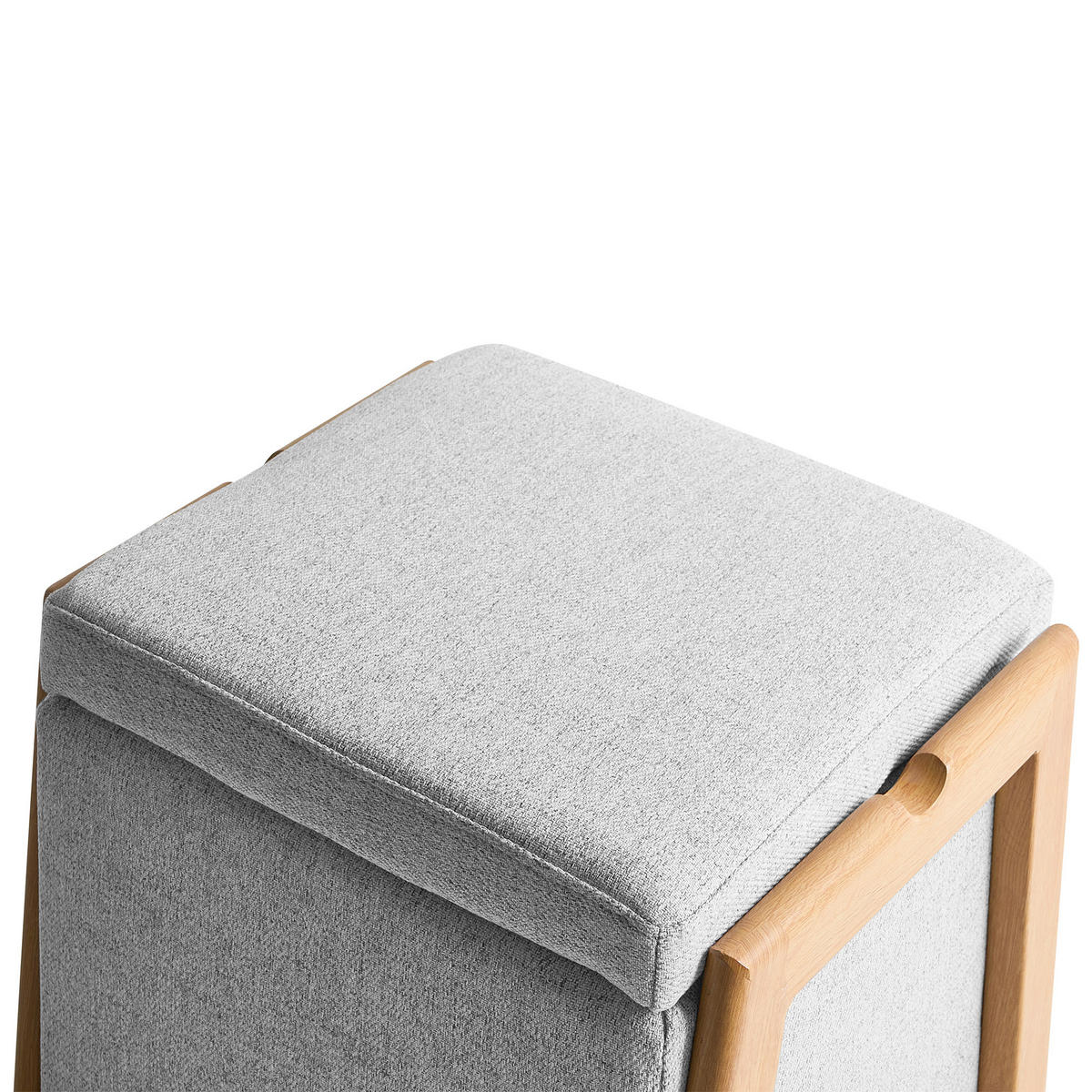 POUF cu spațiu de depozitare textil 45 cm gri deschis Edland - gri deschis, material textil (45/44/43cm) - Beliani
