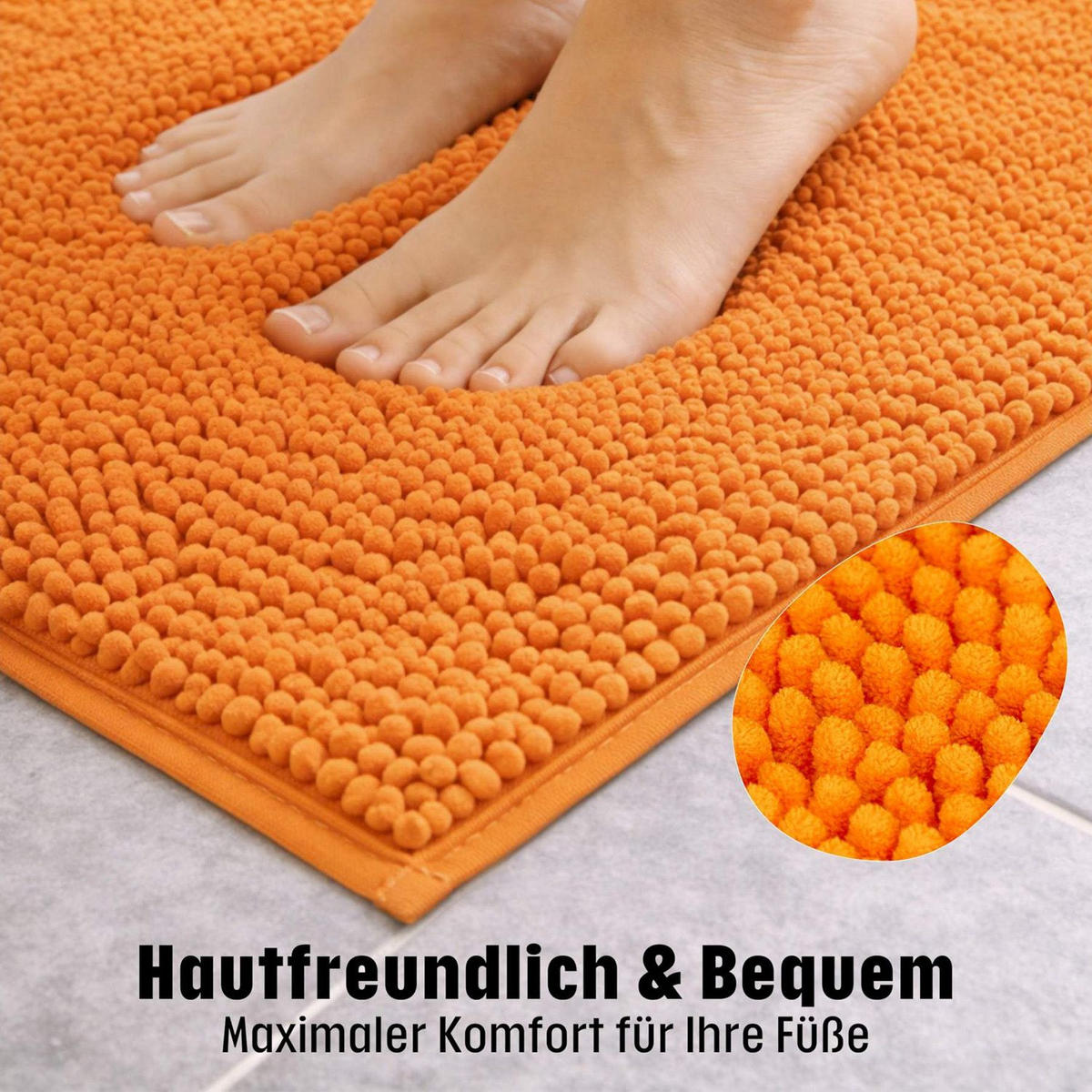 BADEMATTE PARIS - Orange, Textil (70/120cm) - WohnDirect