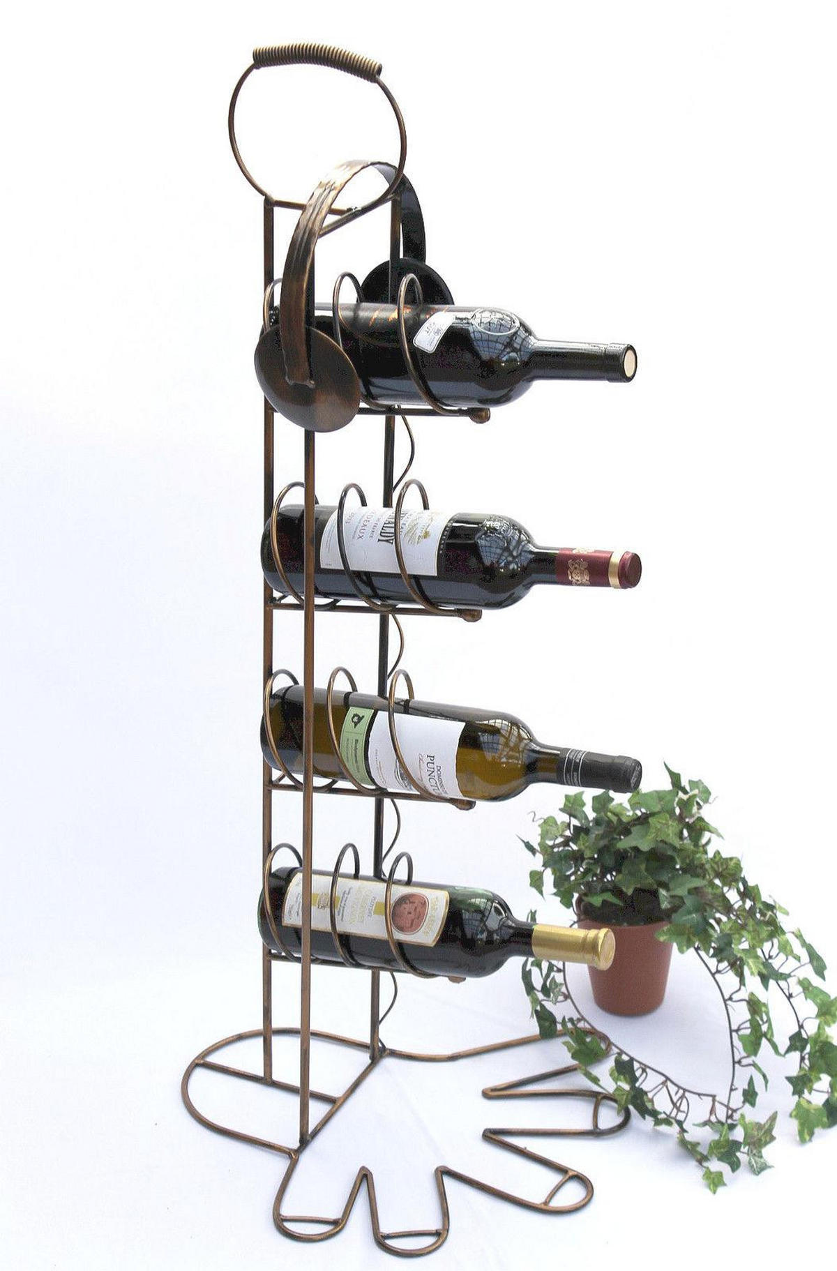 WEINREGAL Metall Bronze 40/40/93 cm - Braun, Metall (40/93/40cm) - DanDiBo