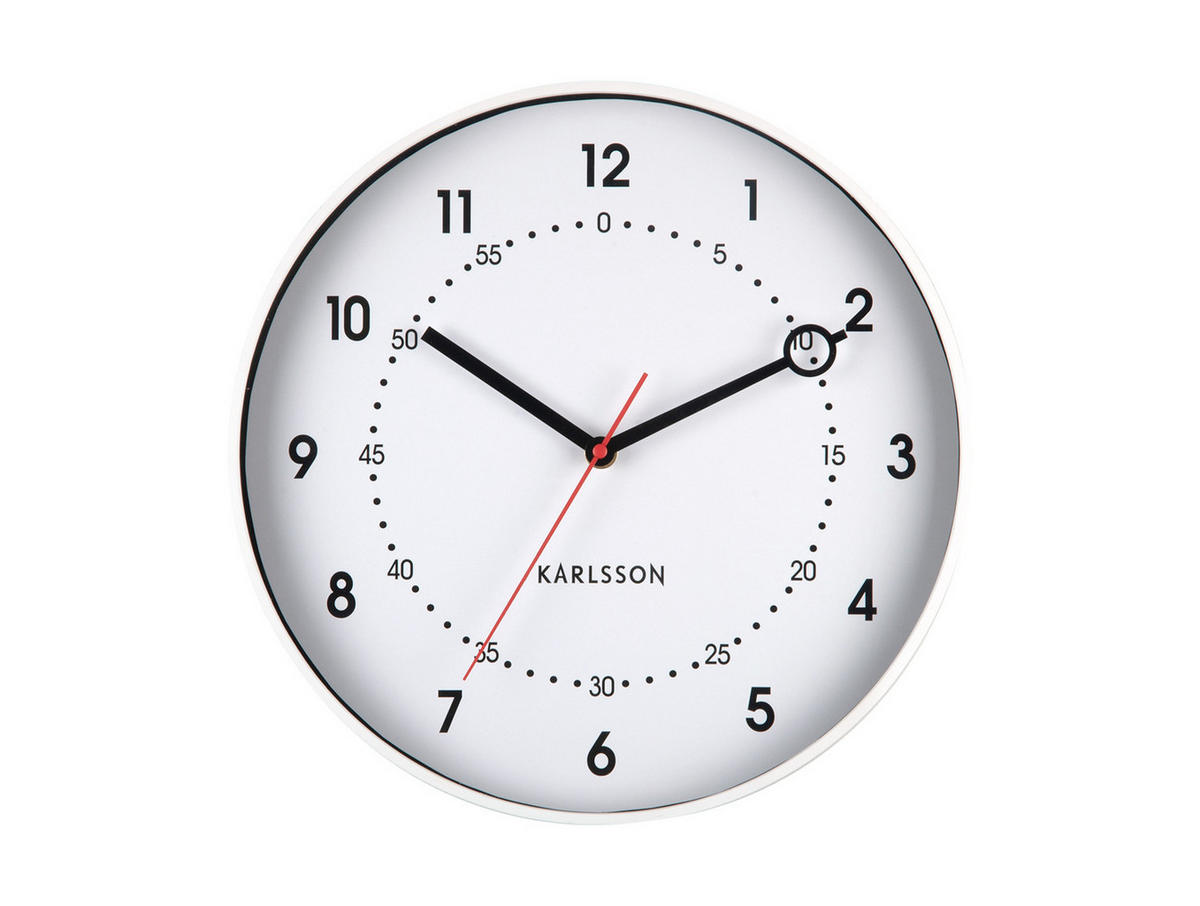 WANDUHR Fresco Weiß 31.5/31.5/ - Weiß, Kunststoff (31.5/31.5/31.5cm) - Karlsson