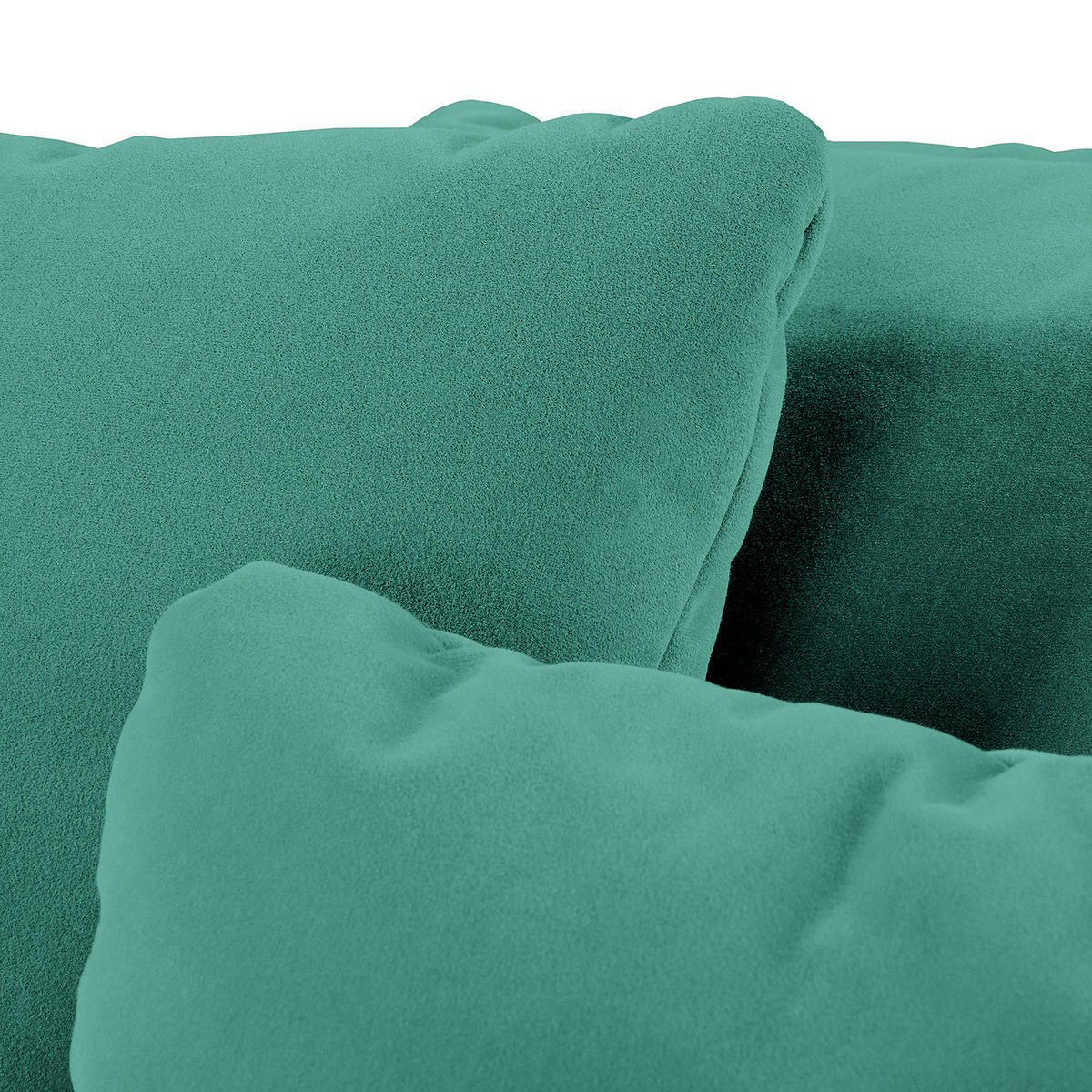 BIGSOFA - Türkis/Braun, Holz/Textil (250/80/125cm) - home24