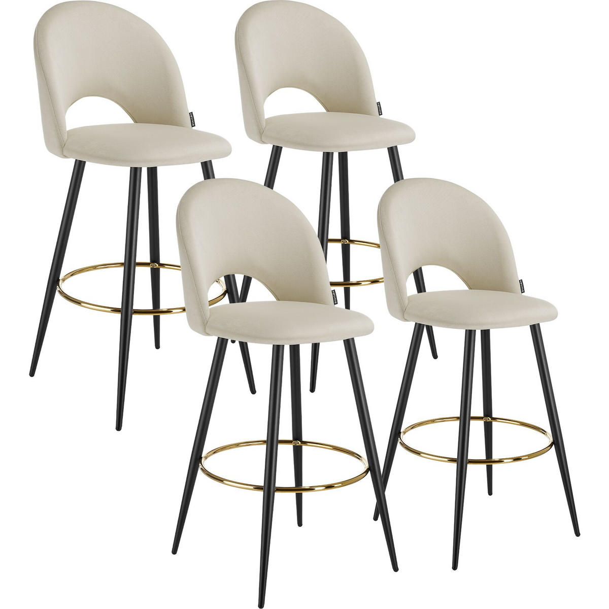 BARSTUHL Sachel,49 x 58 x 110 cm, Belastbarkeit 120 kg,creme/schwarz - Creme/Schwarz, Kunststoff/Textil (49/110/58cm) - tectake