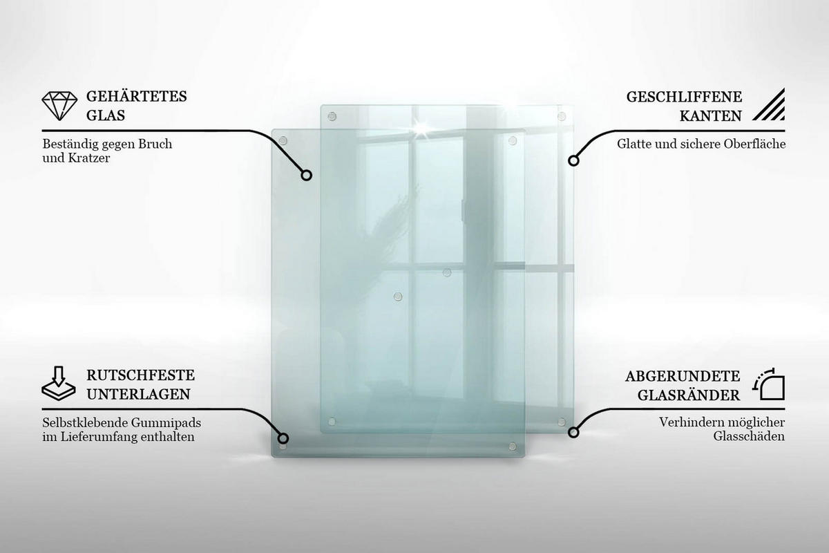 HERDABDECKPLATTE (2stk.) 40x52 cm Transparent - Transparent, Glas (40/0.4/52cm) - TULUP