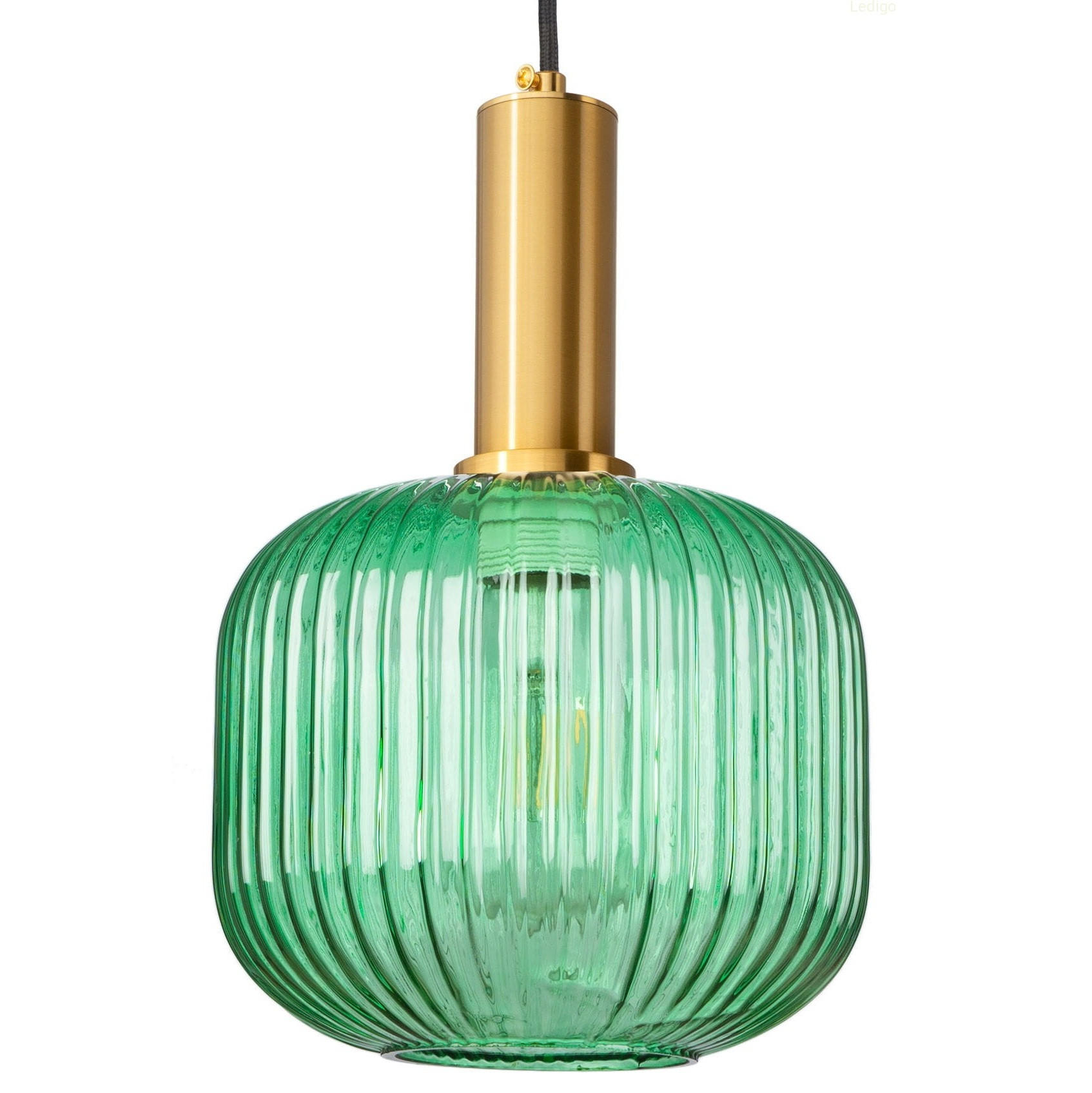 PENDELLEUCHTE Paris - Goldfarben/Schwarz, Glas/Metall (19/19/125cm)