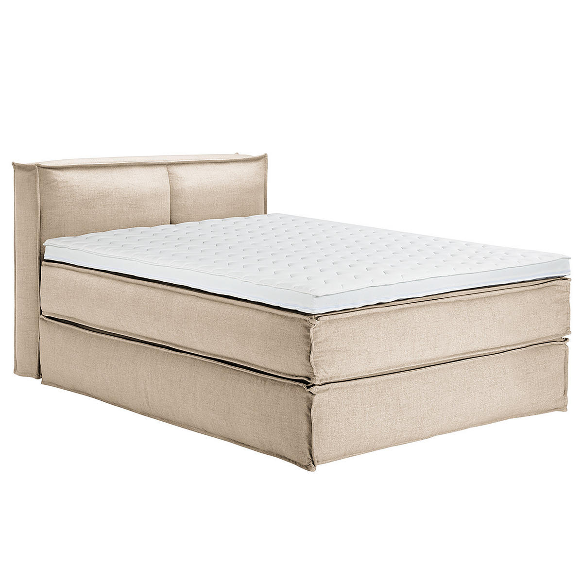 BOXSPRINGBETT mit Kopfteil - Premium - Beige, Textil (140/200cm) - home24