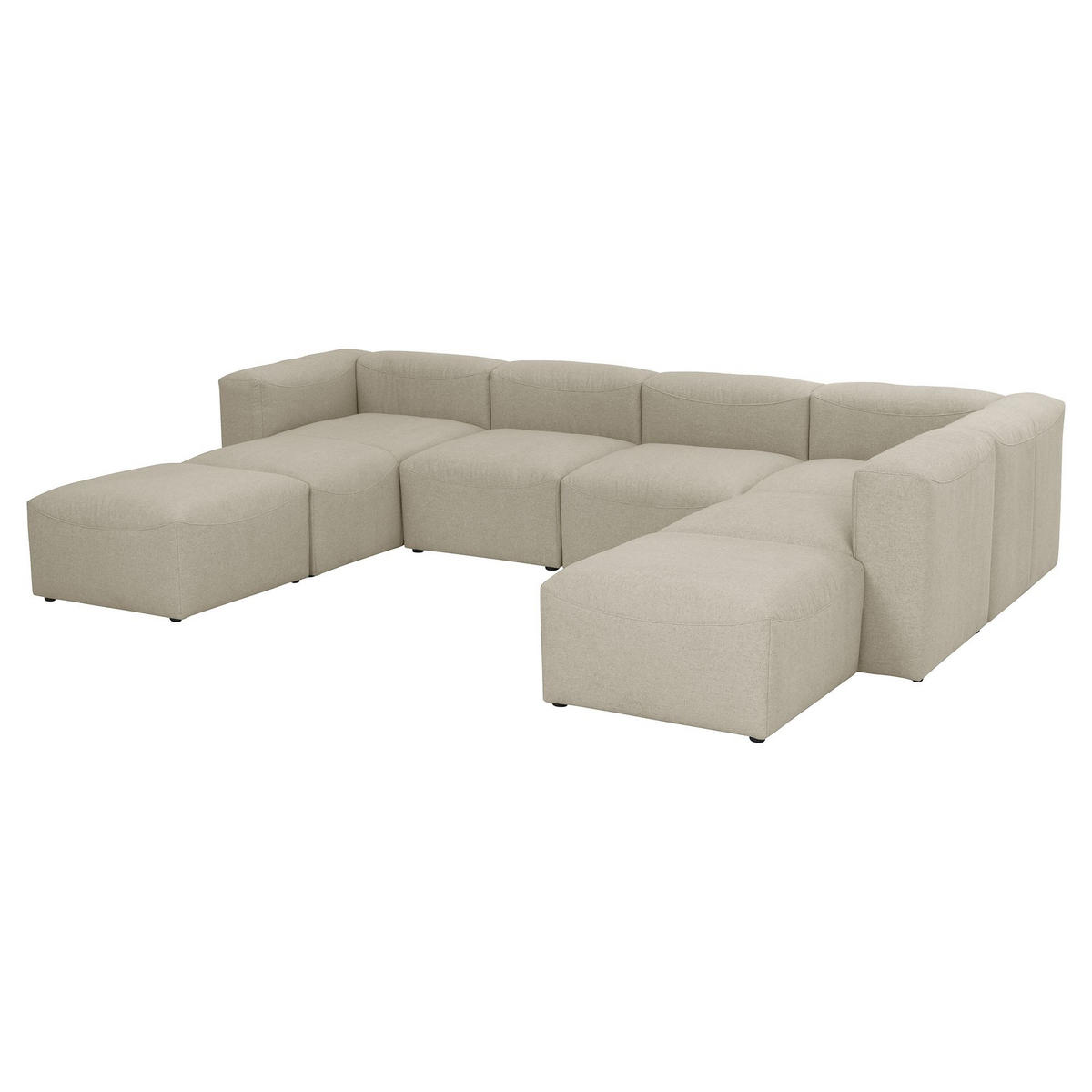 WOHNLANDSCHAFT 3 Kattrina Flachgewebe creme - Creme, Kunststoff (350/73/250cm) - 58aufmkessel