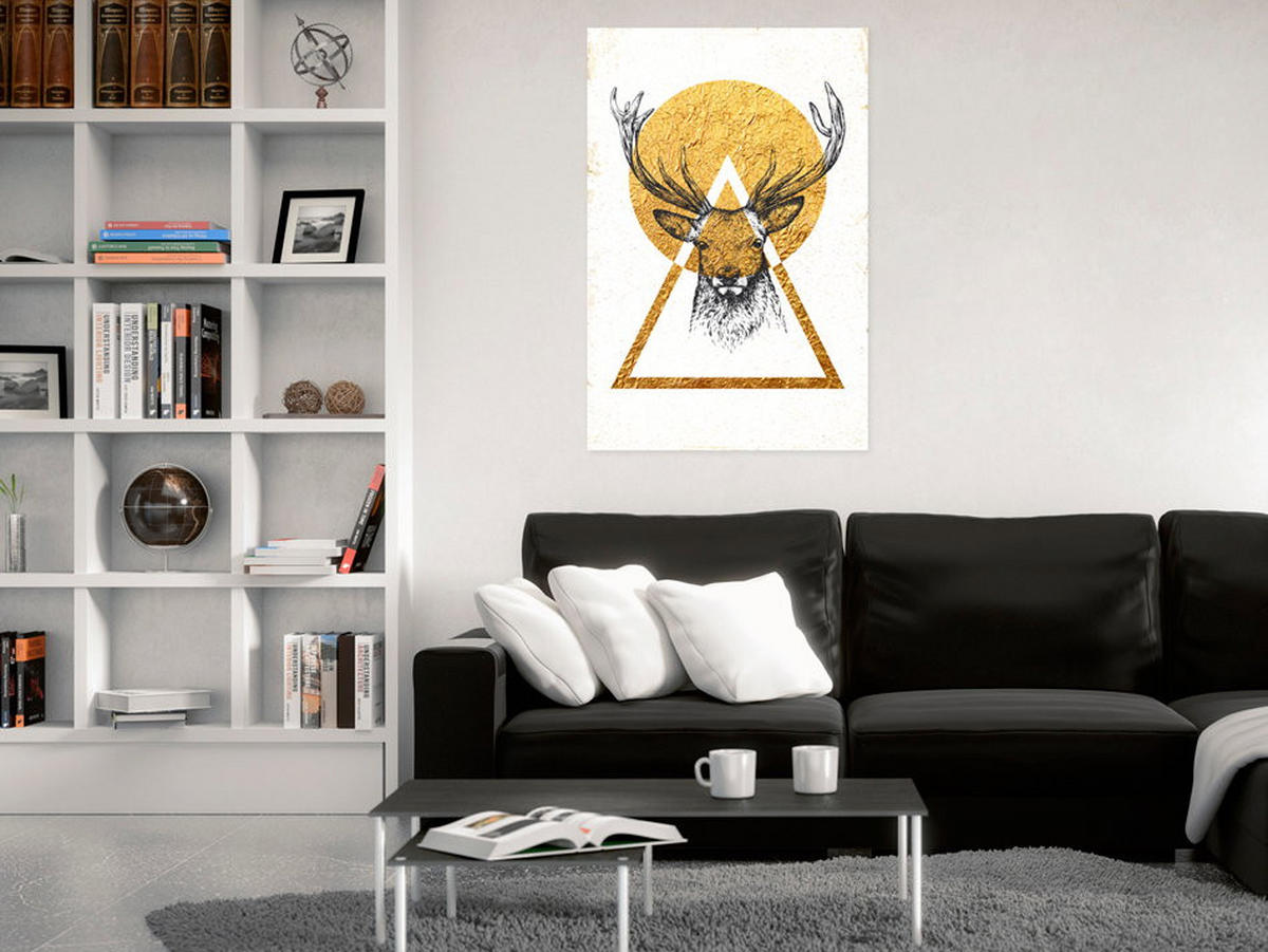 KUNSTDRUCK Gold 60/90 cm - Goldfarben/Schwarz, Textil (60/90cm) - KUNSTLOFT
