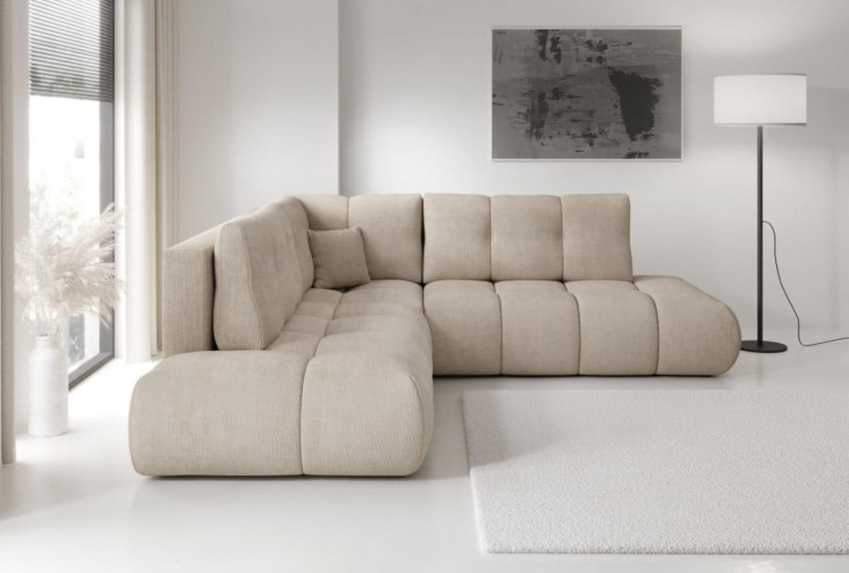 ECKSOFA Beige SOHI Flow 02 Ausziehbar Mit Schlaffunktion - Beige, Textil (266.5/266.5cm) - Sepro Meble