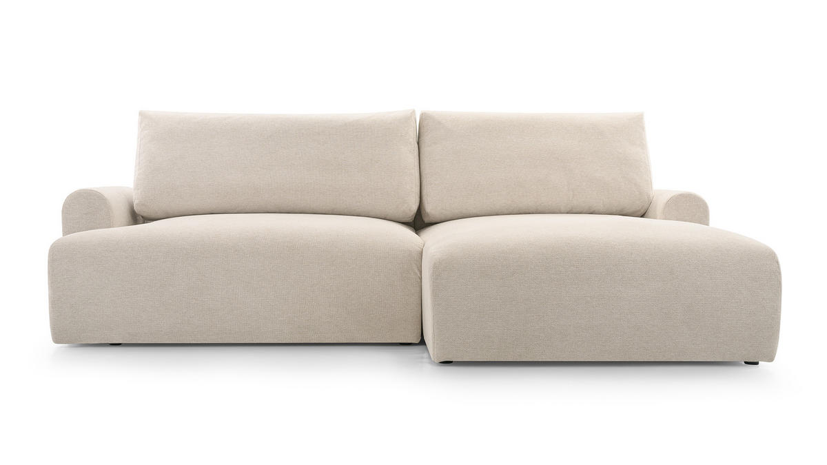 ECKSOFA mit Schlaffunktion Brauel, Creme - Creme, Textil (150/260cm) - Meblito
