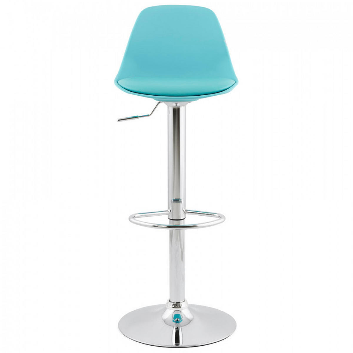 BARHOCKER Blau 39x104x42cm - Blau/Chromfarben, Leder/Kunststoff (39/104/42cm) - AlterEgo