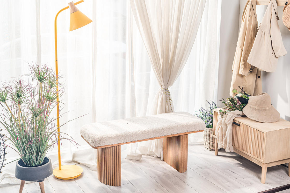 SITZBANK Holz Weiß - Weiß, Holz (100/46/35cm) - Nordlys