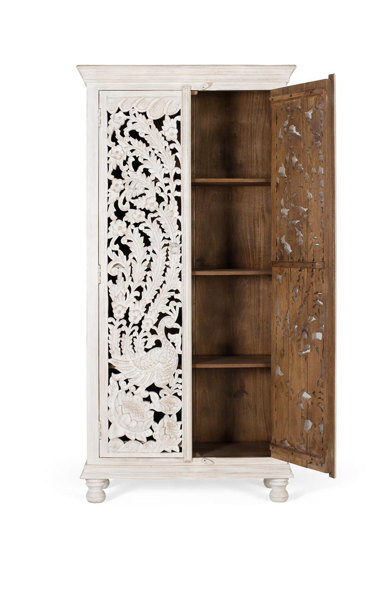 HIGHBOARD aus gealtertem weißem Mangoholz - Perlmutt, Holz (40/180/90cm) - Giner y Colomer