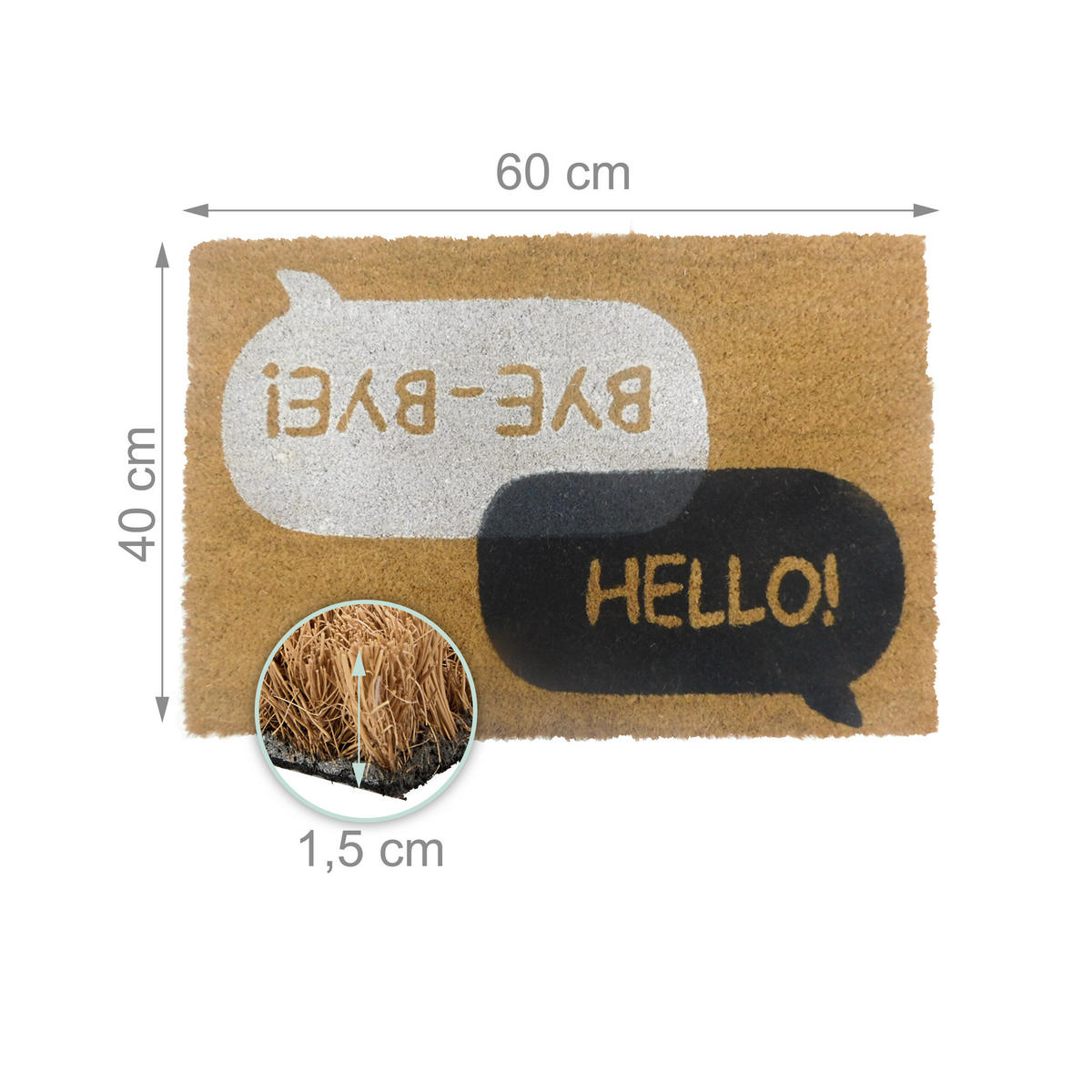 FUSSMATTE - Multicolor, Kunststoff/Textil (60/40cm) - Relaxdays