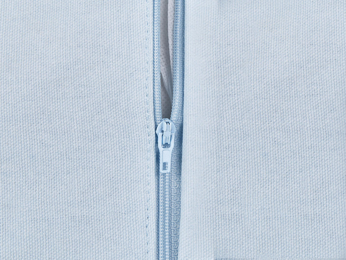 DEKOKISSEN 2er-Set Hellblau 45/45 cm Leea - Blau/Weiß, Naturmaterialien (45/45cm) - Beliani