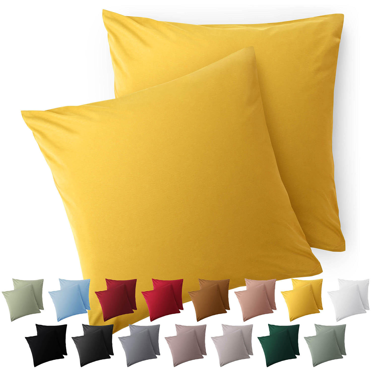 KISSENBEZUG Ellen 40/40 cm, 2er-Set, Gelb - Gelb, Textil (40/40cm) - Blumtal