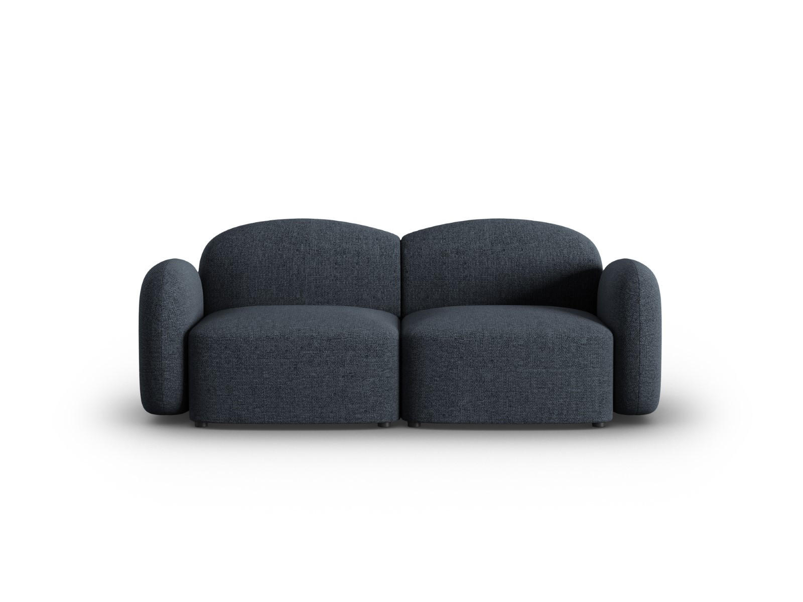 SOFA Blair aus Chenille-Stoff blau melange 2 Sitzplätze - Blau, Textil (87/80/194cm) - Micadoni