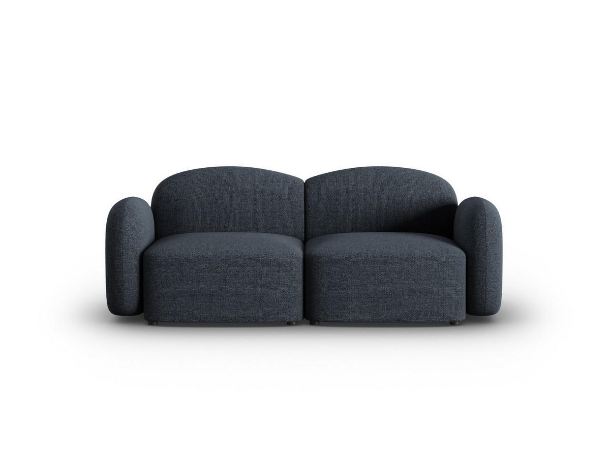 SOFA Blair aus Chenille-Stoff blau melange 2 Sitzplätze - Blau, Textil (87/80/194cm) - Micadoni