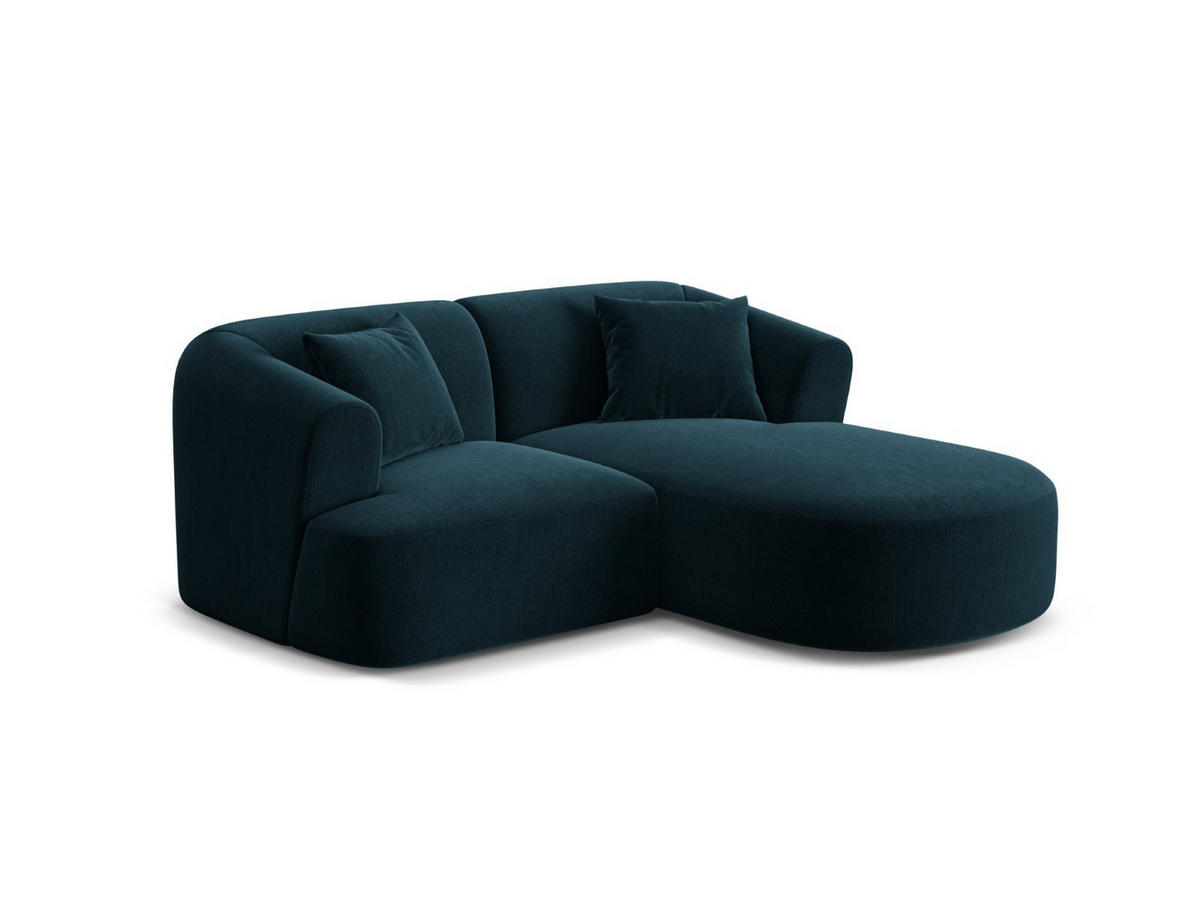 MODULARES-ECKSOFA rechts Campi aus Samt petrol 3 Sitzplätze - Petrol, Textil (156/180cm) - Cosmopolitan Design