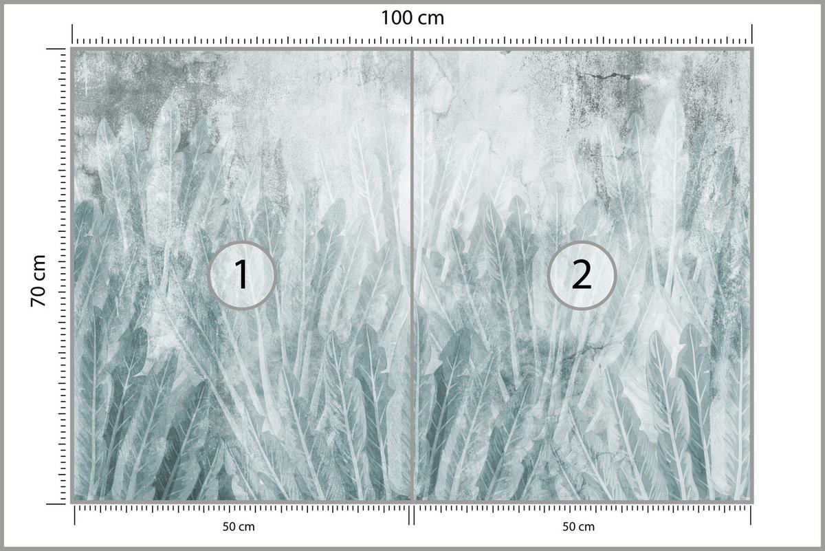 Fototapete Bananenstauden auf Beton 100x70 - Grau, Papier (100/70cm) - Muralo