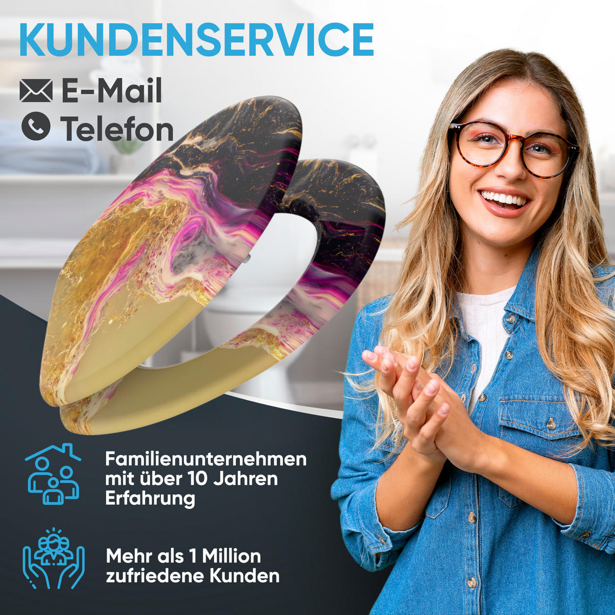 WC Sitz mit Absenkautomatik Brillante - Goldfarben, Holzwerkstoff (38/6/47cm) - Sanilo