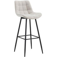 BARHOCKER SYDNEY Creme Stoff - Creme, Metall (47/106/52cm) - DELUKE