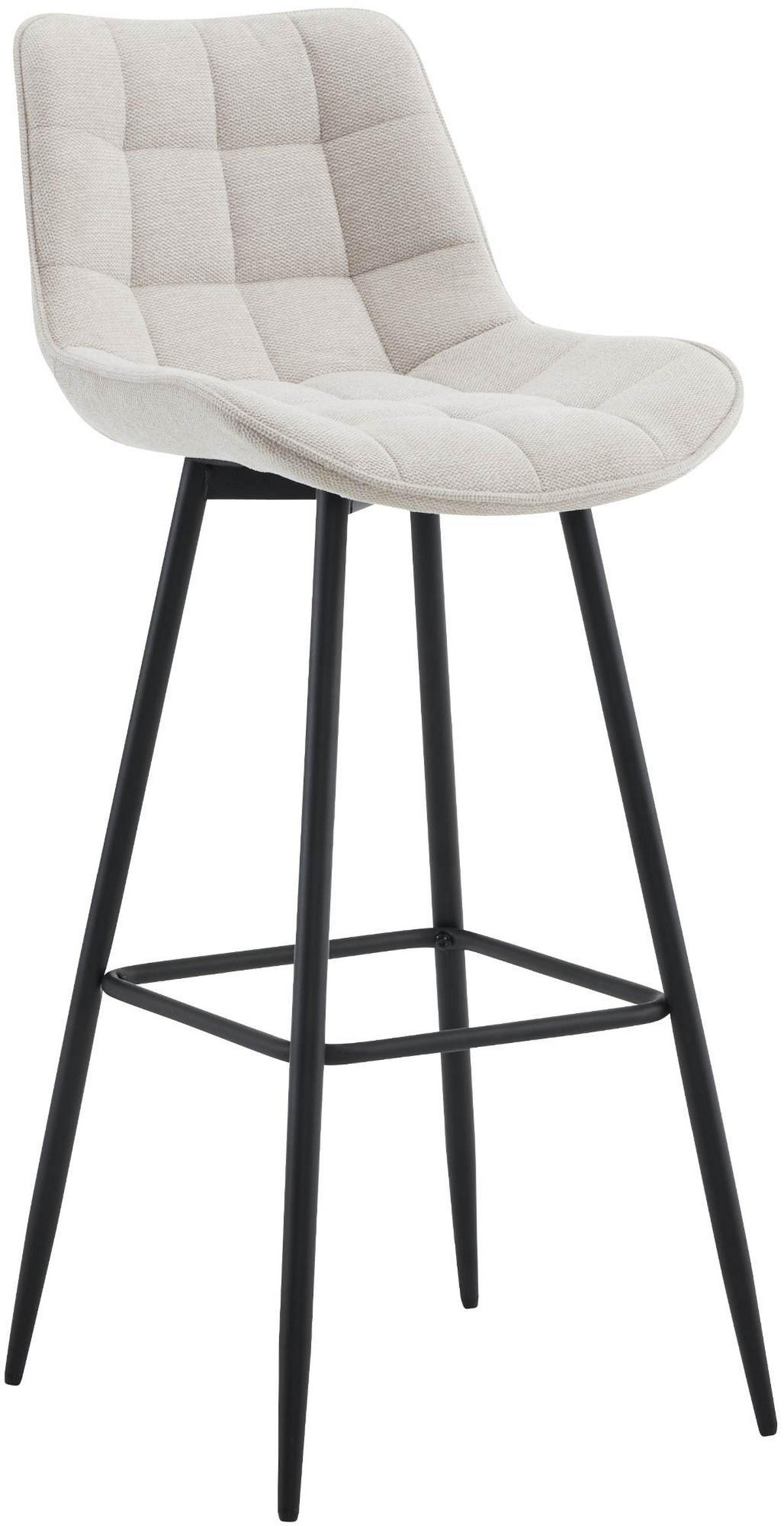 BARHOCKER SYDNEY Creme Stoff - Creme, Metall (47/106/52cm) - DELUKE