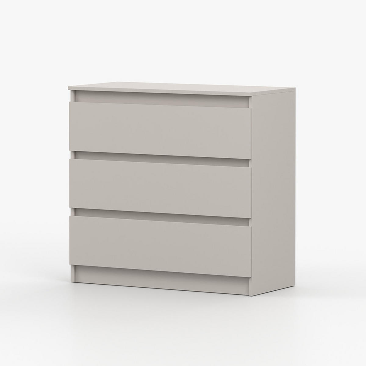 KOMMODE SOLO 3S II 90 cm Kaschmir/Kaschmir, drei Schubladen, grifflos - Kaschmir, Holzwerkstoff (90/86/42cm) - imoebel24