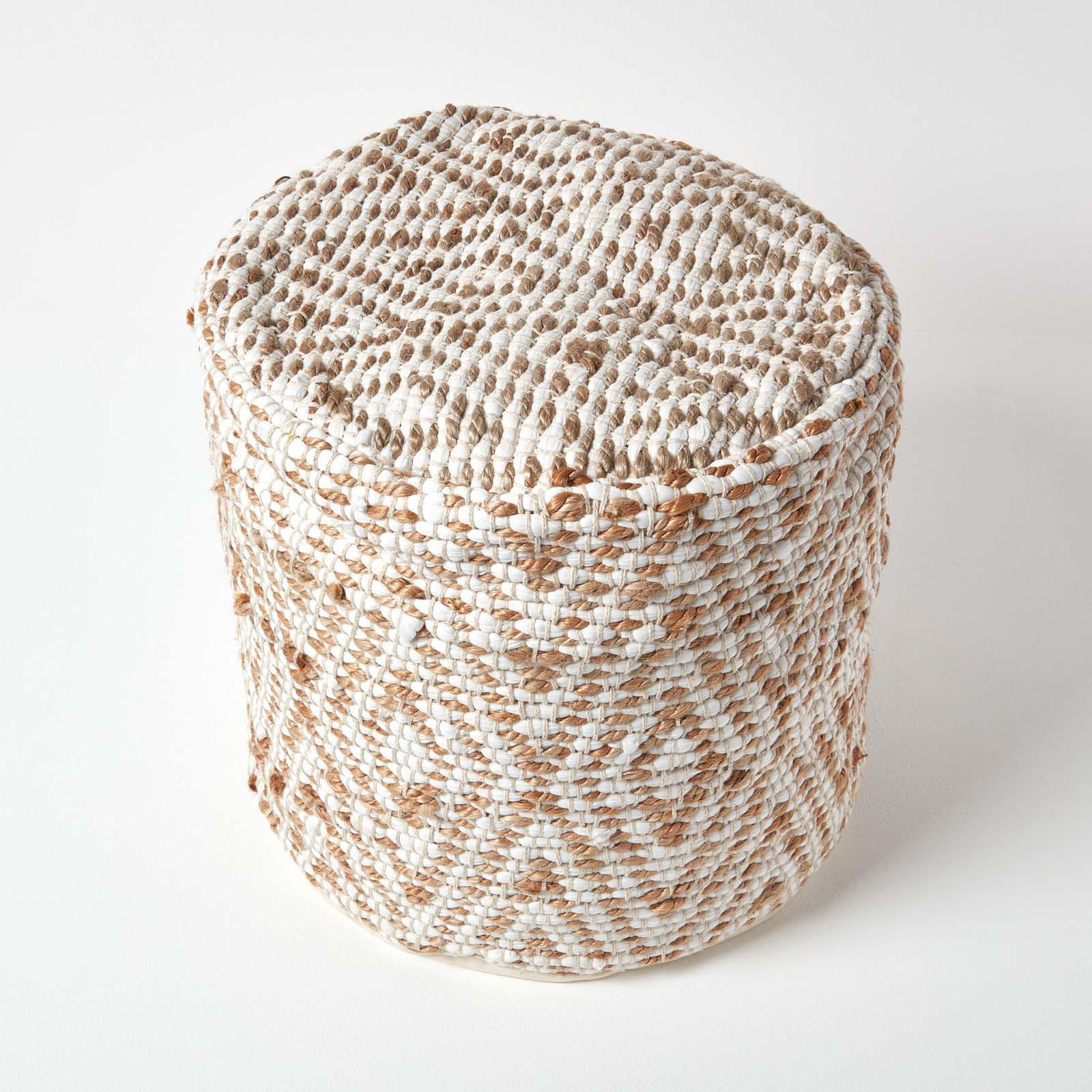 Thumbnail - Homescapes Sitzpouf, Beige, Textil, Ethno, Rund, 45x40x45 cm, Wohnzimmer, Hocker, Poufs