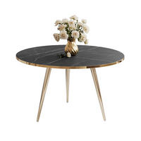 COUCHTISCH SOLEIL GOLD Schwarz Marmor, 70cm - Schwarz, Holzwerkstoff (50/70/47cm) - Lookway