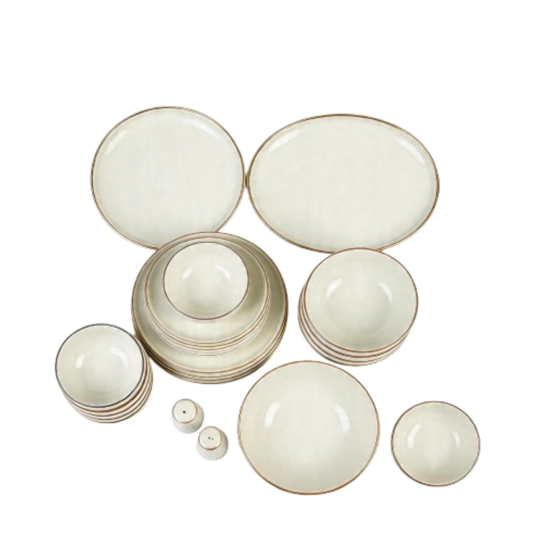 GESCHIRRSET Milano 28-tlg. Gold - Weiß, Keramik (41/38/38cm) - Mulex