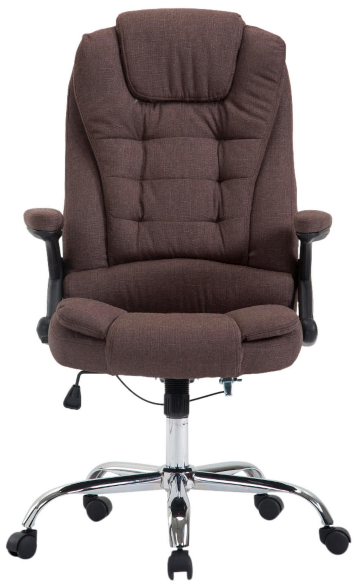 CHEFSESSEL Stoff braun - Chromfarben/Braun, Textil/Metall (69.5/113/78cm) - CLP