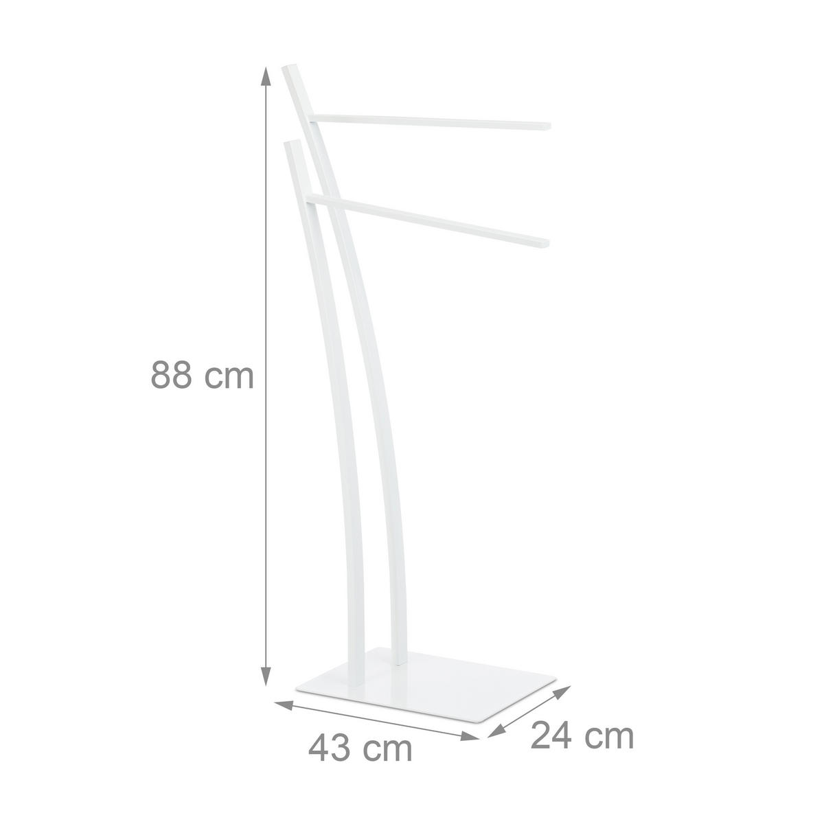 HANDTUCHSTÄNDER - Weiß, Metall (43/88/24cm) - Relaxdays