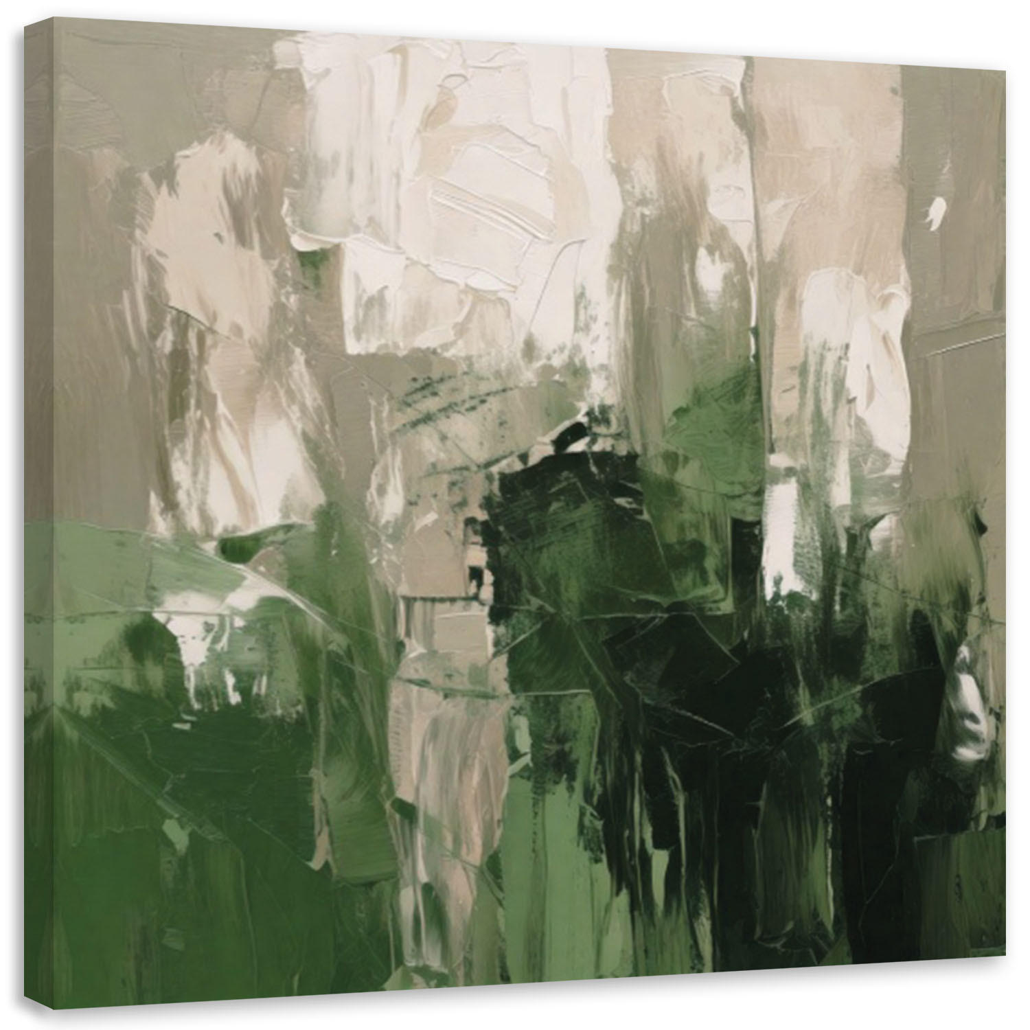 LEINWANDBILD Abstraktion Natur Grün 50x50cm - Grün, Textil (50/50cm) - Feeby