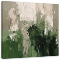 LEINWANDBILD Abstraktion Natur Grün 50x50cm - Grün, Textil (50/50cm) - Feeby