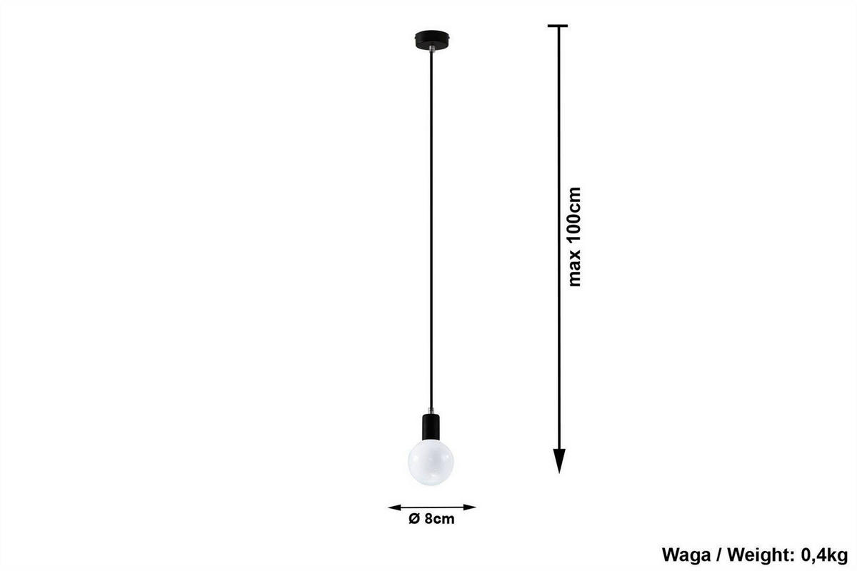 HÄNGELEUCHTE Stahl Schwarz Glas - Schwarz, Glas (8/8/100cm) - Sollux Lighting