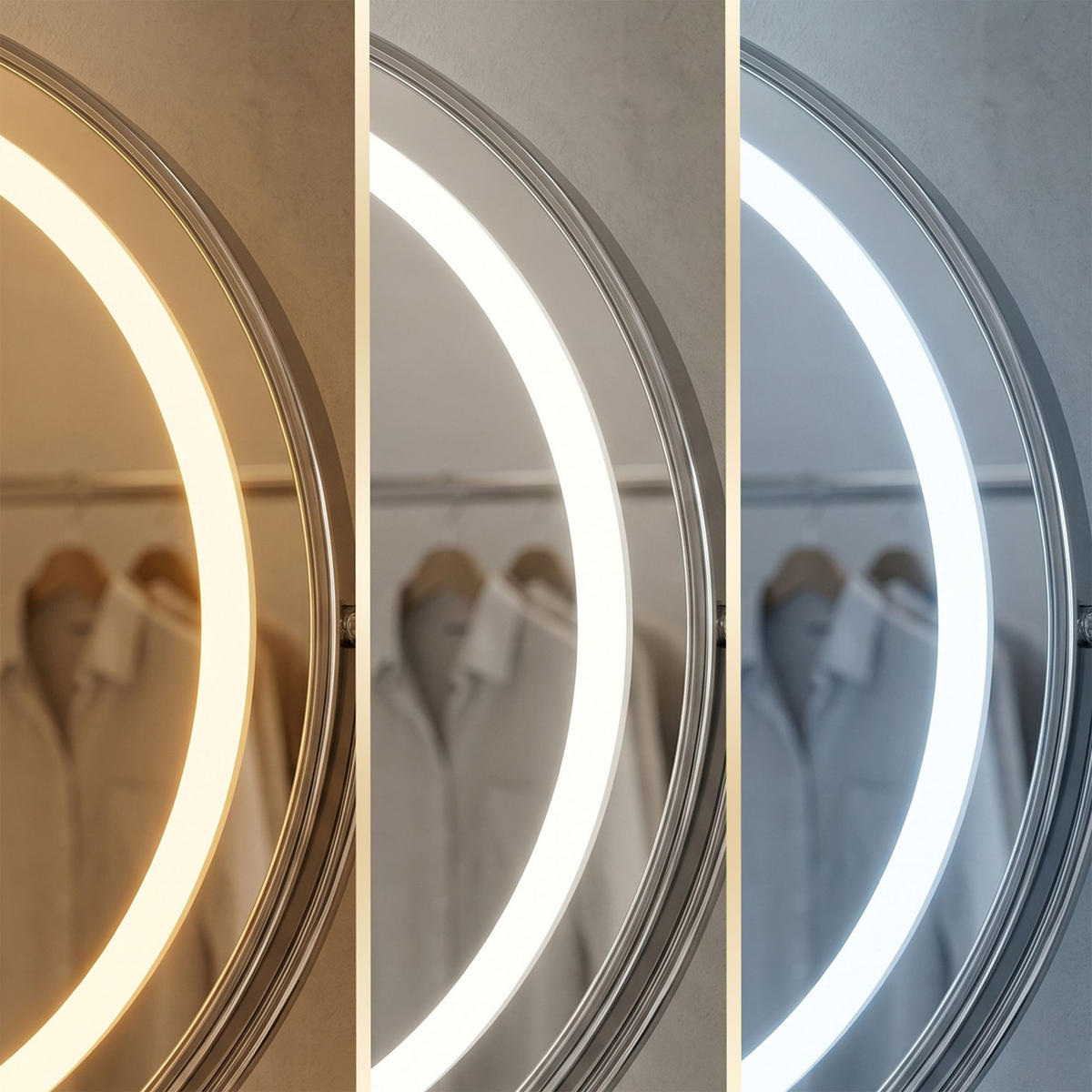 SPIEGEL Rea Led Make-up Chrome 50 Cm - Chromfarben, Glas (50/53.5/12cm) - REA