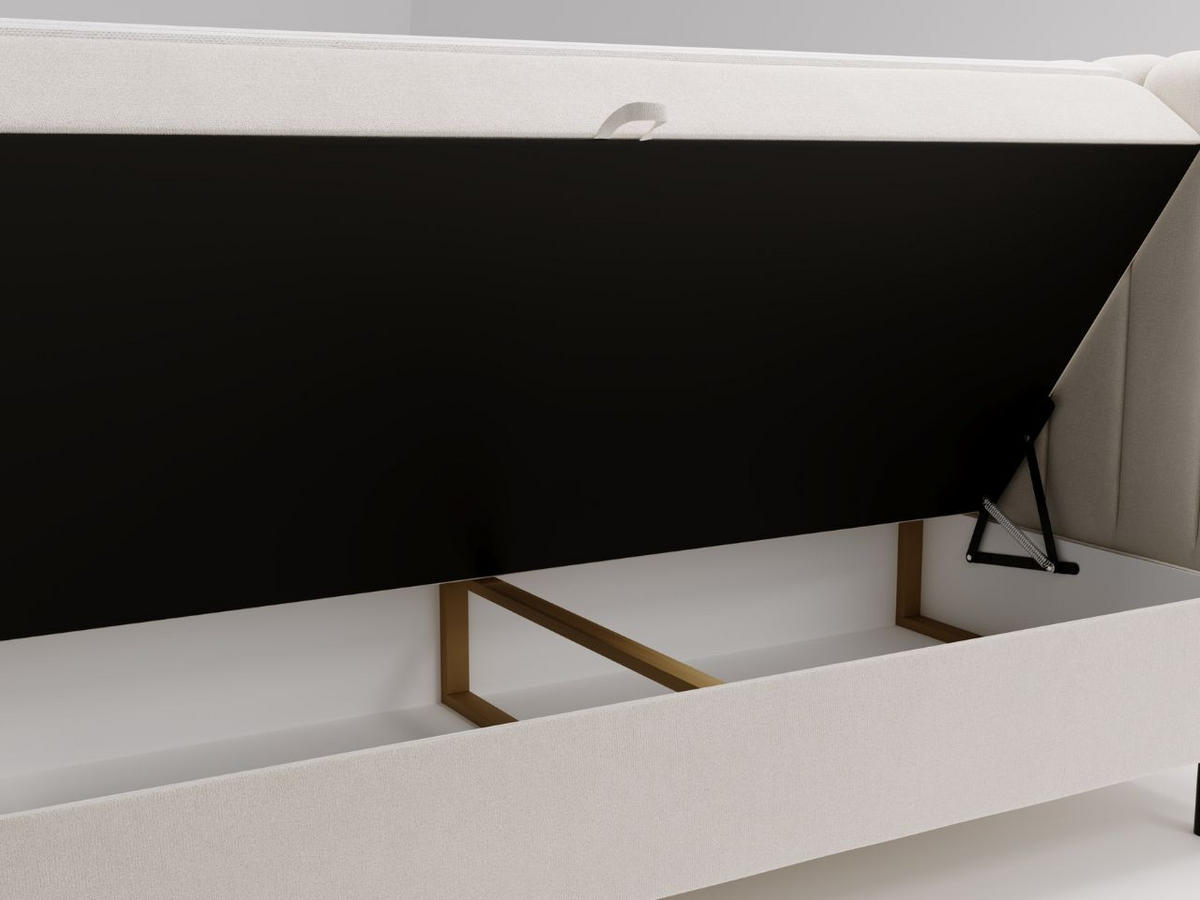 BOXBETT Primavera 160x200 Creme - Creme, Holz/Textil (160/200cm) - Graingold