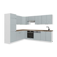 ECKKÜCHE Fame-Line Hellblau-grau/Weiß 227 x 287 cm, AP Eiche - Weiß/Hellblau, Holzwerkstoff (287/81.6/60cm) - Vicco