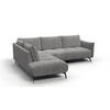 ECKSOFA AERA 5-Sitzer links, platingrau - Schwarz/Grau, Holz/Textil (268/206cm) - Courtois Laville