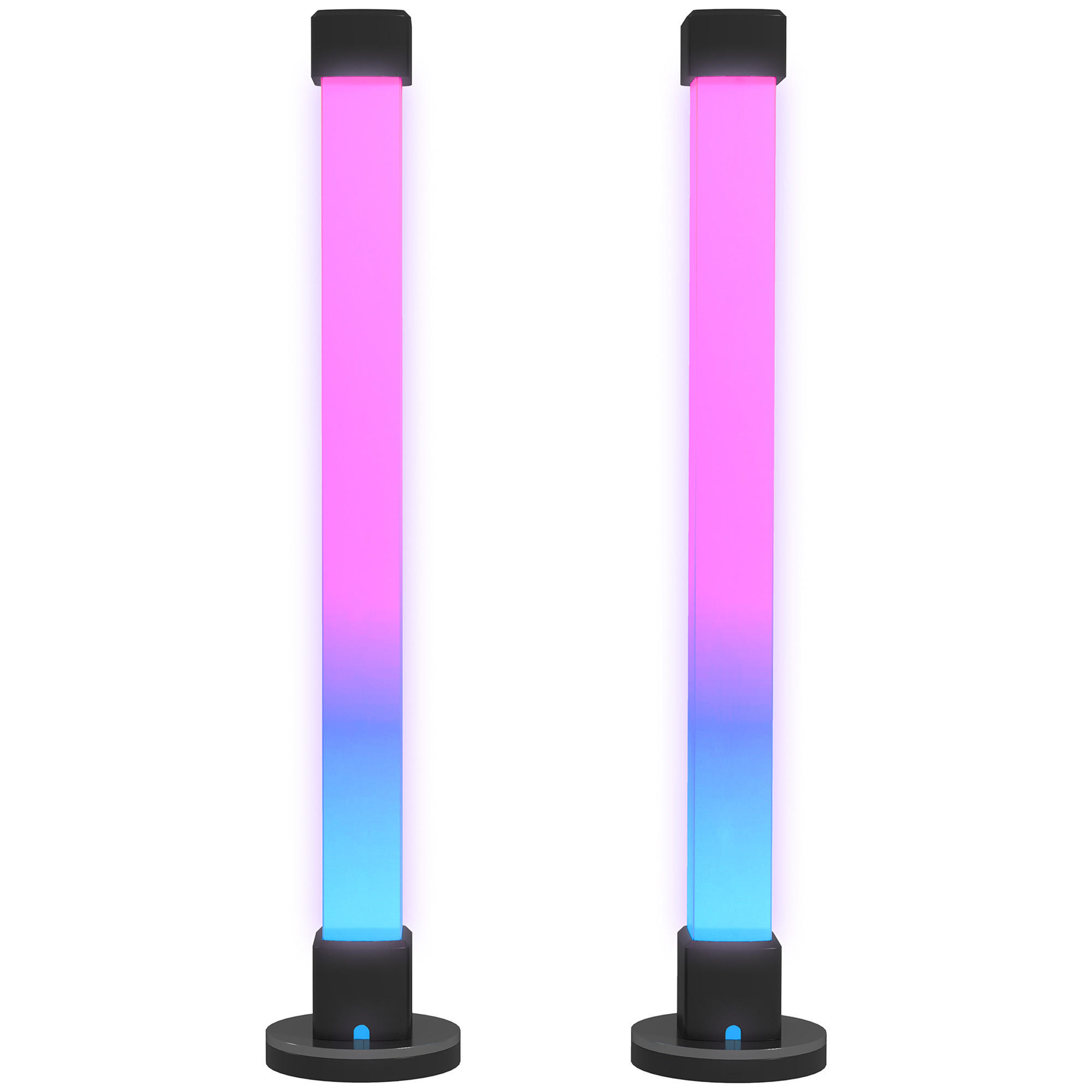 TISCHLAMPE 2er-Set, App- und Fernsteuerung, Weiß - Weiß, Kunststoff (6/6/32.5cm) - HOMCOM