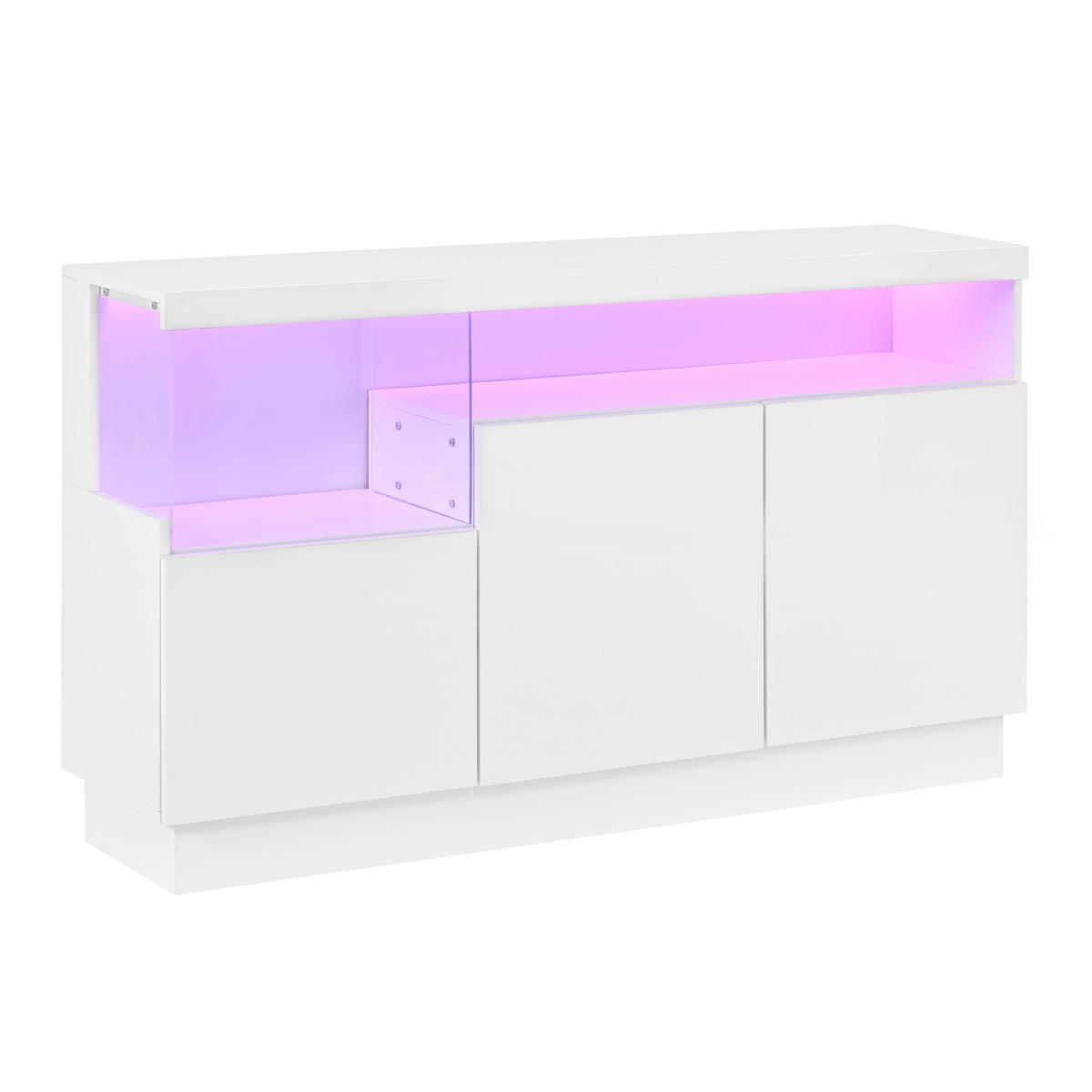 SIDEBOARD LED APP Acrylfach Aufbewahrungsschrank Modern Weiß - Weiß, Holzwerkstoff (140/80/36cm) - FLIEKS