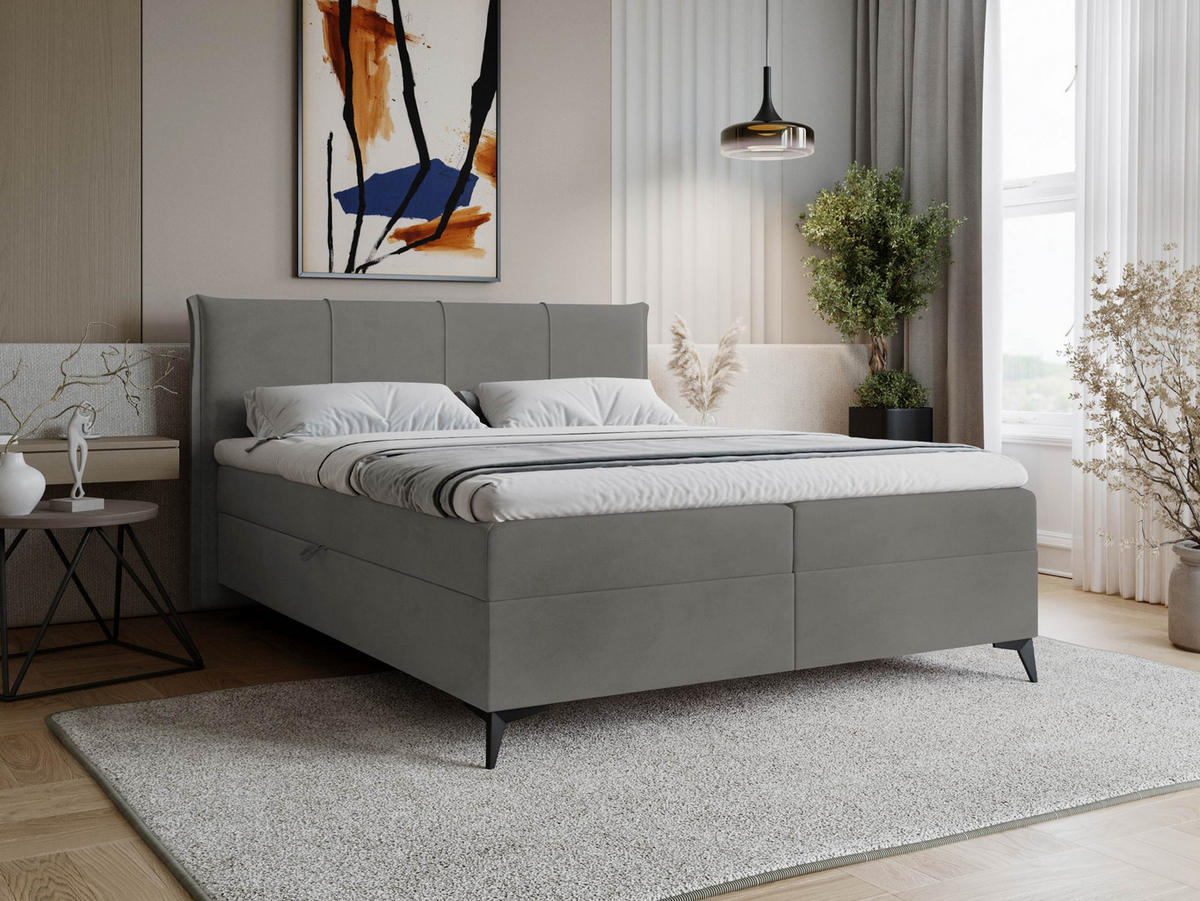 BOXBETT Eco - Dunkelgrau/Schwarz, Holz/Holzwerkstoff (180/200cm) - MIRJAN24