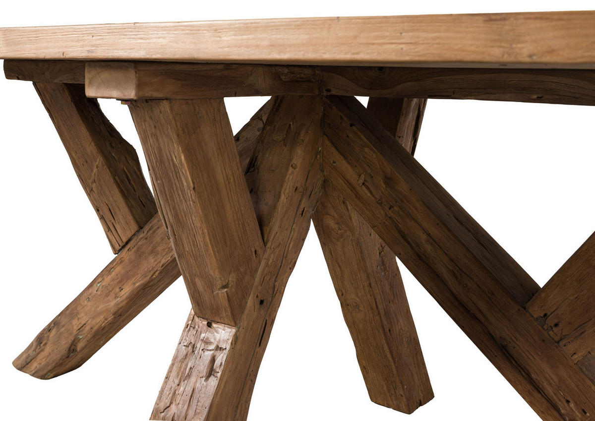 BASSANO Esstisch #170 220x100x78 Teak natur - Naturfarben, Holz (220/100/78cm) - Massivmoebel24