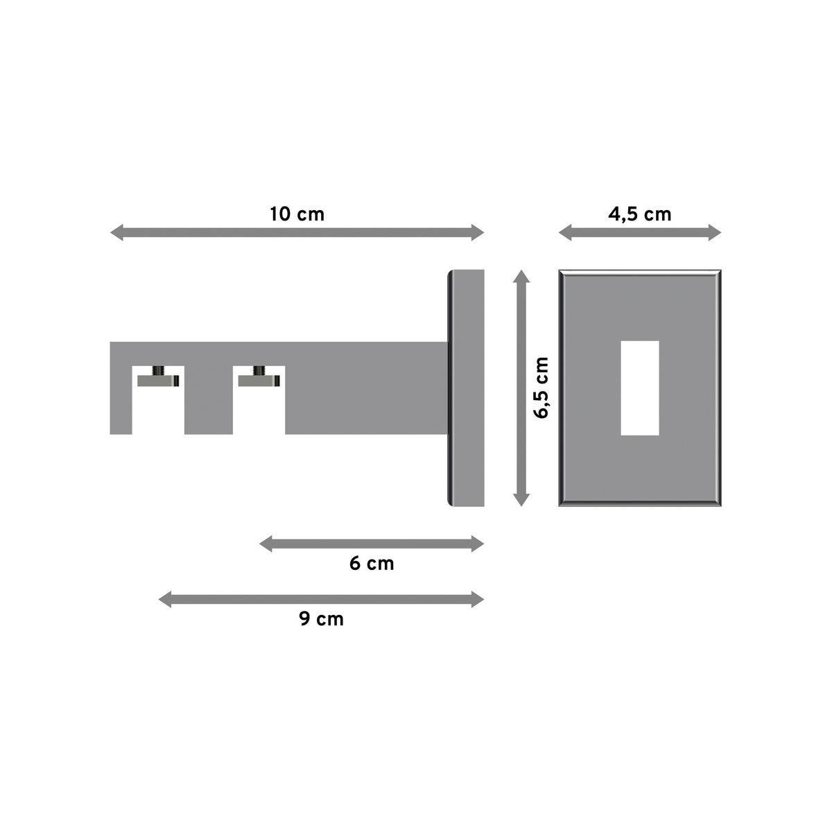 TRÄGER FÜR INNENLAUFSTANGEN 14x35 mm, Smartline 2-läufig, Chrom - Chromfarben, Metall (10/6.5/4.5cm) - INTERDECO