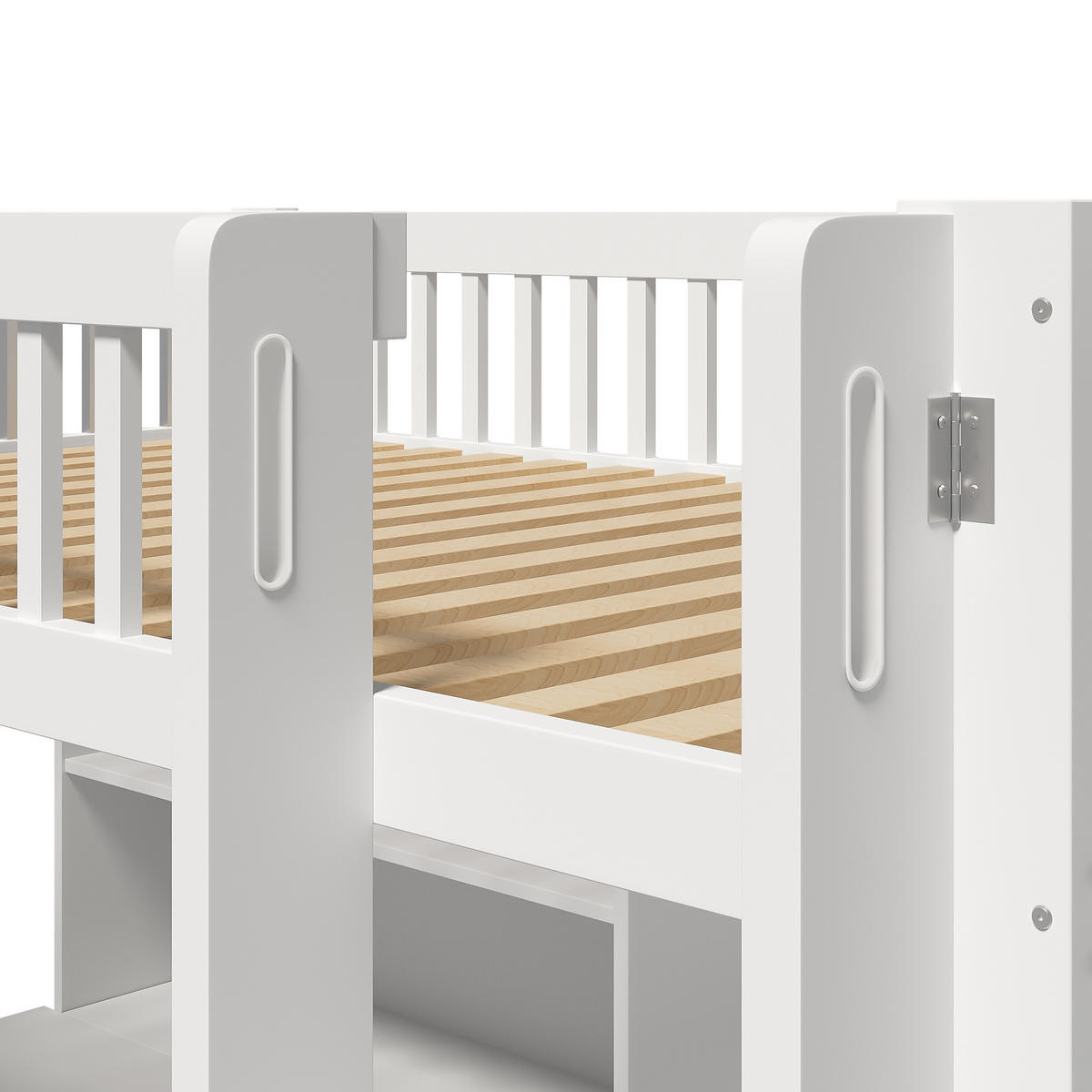 HOCHBETT 90/200 cm Weiß mit Schreibtisch und mehreren Ablagefächern ohne Matratze - Weiß, Holz (90/200cm) - OKWISH