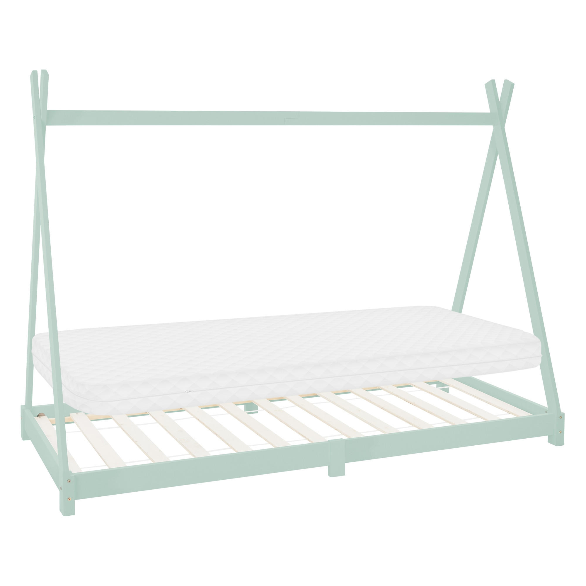 ML-DESIGN DĚTSKÁ postýlka Tipi s matrací 90x200 cm Mint