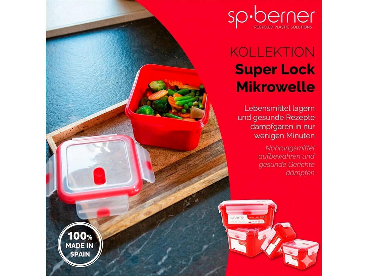 FRISCHHALTEDOSE SUPER LOCK MICRO 1,9 L 2er Set - Rot, Kunststoff (14/10/22.5cm) - Green Spirit