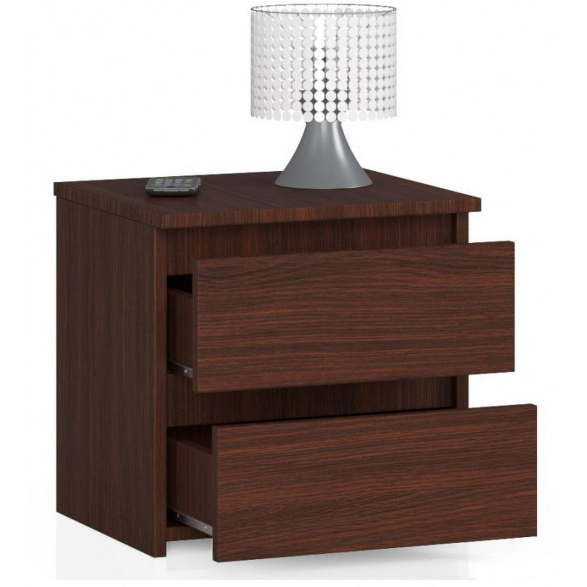 NACHTSCHRANK Wengefarben 40x35x40 cm - Wengefarben/Erlefarben, Holzwerkstoff (40/40/35cm) - Akord